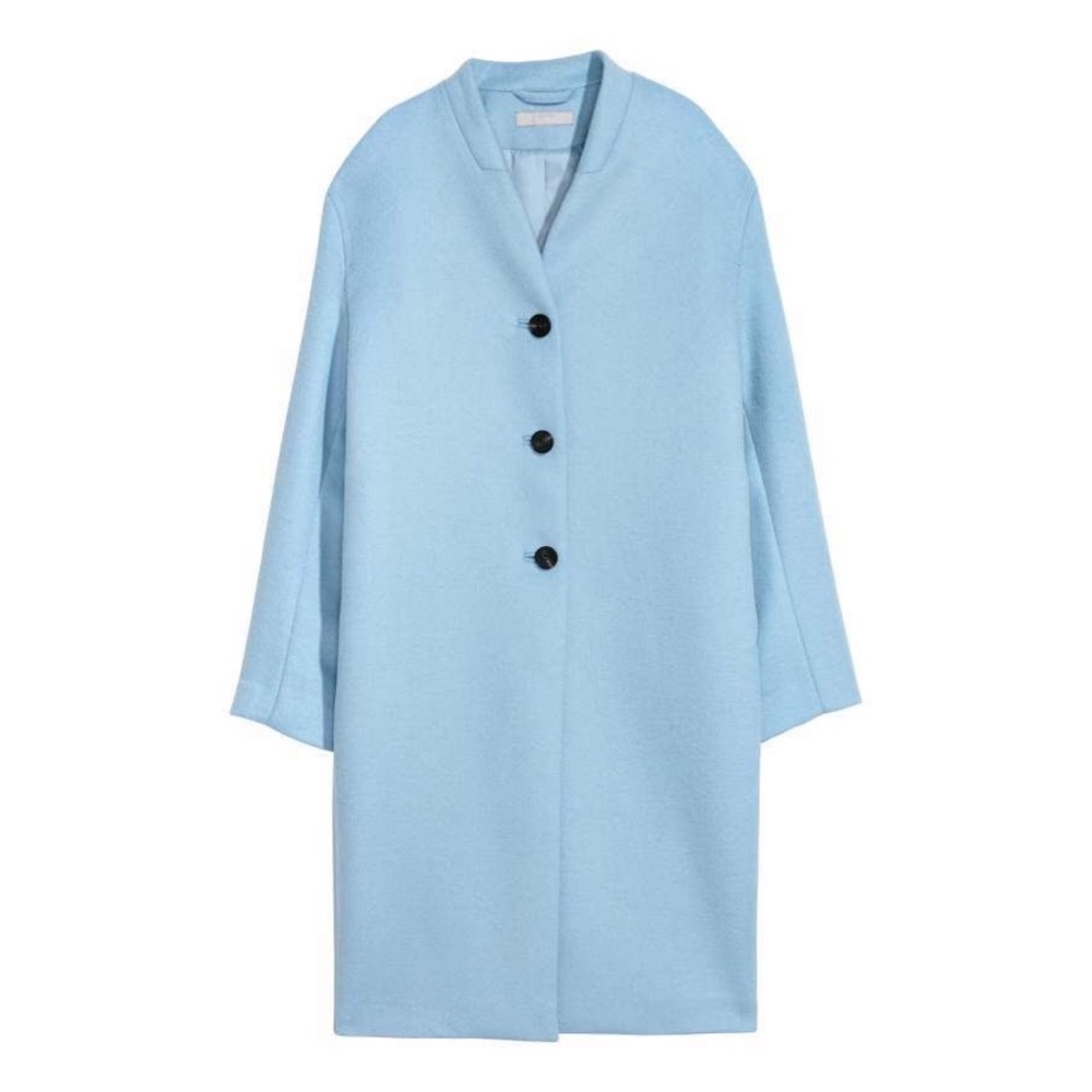 H&M Premium Wool Blend Coat in Blue